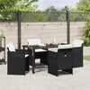 vidaXL Garten Essgruppe 5 pcs Schwarz Poly-Rattan