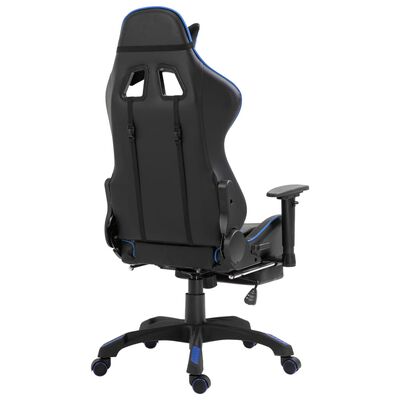 vidaXL Gaming-Stuhl mit Fußstütze Blau Kunstleder