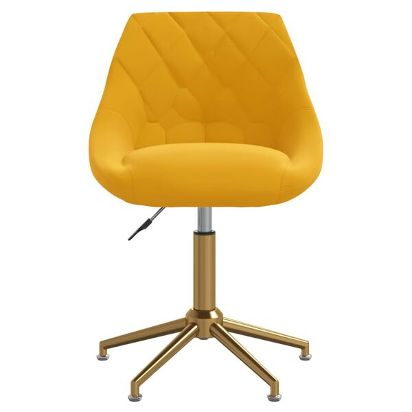 vidaXL Esszimmerst&uuml;hle 2 Stk. Drehbar Senfgelb Samt