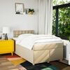 vidaXL Boxspringbett mit Matratze Creme 120x200 cm Stoff