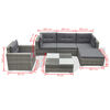 vidaXL 6-tlg. Garten-Lounge-Set mit Auflagen Poly Rattan Grau