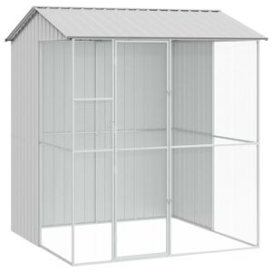 vidaXL Vogelk&auml;fig Grau 215 x 210 x 247 cm Verzinkter Stahl