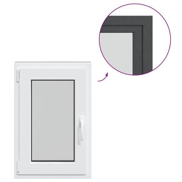 vidaXL Kellerfenster "RISOR" 50x75 cm Drehkipp DIN Links Anthrazit