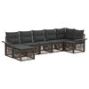 vidaXL Gartensofa-set 7 Stk. Grau Poly-Rattan