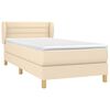 vidaXL Boxspringbett mit Matratze Creme 100x200 cm Stoff
