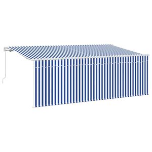vidaXL Einziehbare Markise Gestreift Blau 350 x 200 cm Stoff