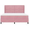 vidaXL Boxspringbett mit Matratze mit Kopfteil Rosa 200 x 180 cm Samt