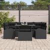 vidaXL Gartensofa-set mit Kissen 7 pcs Schwarz Poly Rattan