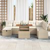 vidaXL Gartensofa-set mit Kissen mit Speicher 9 pcs Beige Poly-Rattan