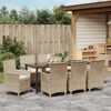 vidaXL Garten Essgruppe 9 pcs Beige Poly-Rattan