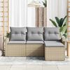 vidaXL Gartensofa-set Beige Poly-Rattan