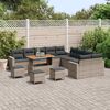vidaXL Gartensofa-set mit Kissen 18 pcs Grau Poly-Rattan