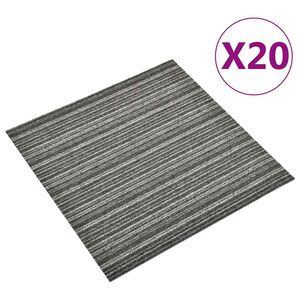 vidaXL Teppichfliesen 20 Stk. 5 m&sup2; 50x50 cm Gestreift Anthrazit