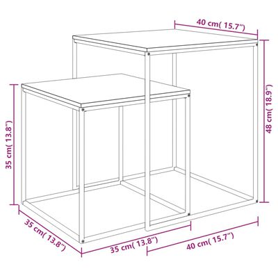 vidaXL Couchtisch-Set 2-tlg. Holzwerkstoff und Metall
