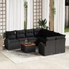 vidaXL Gartensofa-set mit Kissen 9 pcs Schwarz Poly-Rattan