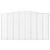 vidaXL Gabionen mit Hochbogen 2 Stk. 400x30x220/240cm Verzinktes Eisen