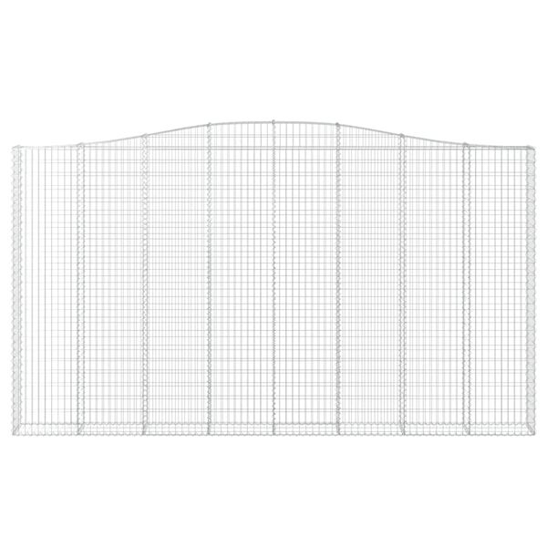 vidaXL Gabionen mit Hochbogen 2 Stk. 400x30x220/240cm Verzinktes Eisen