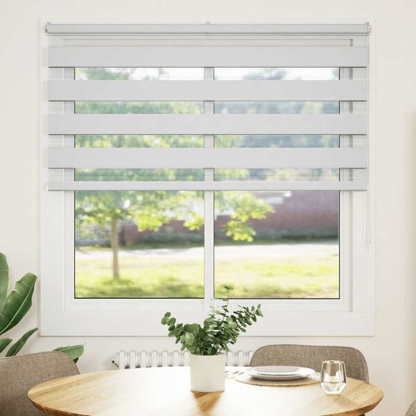 vidaXL Doppelrollo Wei&szlig; 145x150 cm Stoffbreite 140,9 cm Polyester