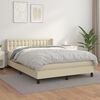 vidaXL Boxspringbett mit Matratze Creme 140x190 cm Kunstleder