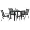 vidaXL Garten Essgruppe 5 pcs Schwarz Pulverbeschichteter Stahl