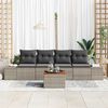 vidaXL Gartensofa-set mit Speicher 5 pcs Grau Poly-Rattan