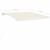 vidaXL Markise Manuell Einziehbar mit Pfosten 4x3,5 m Creme