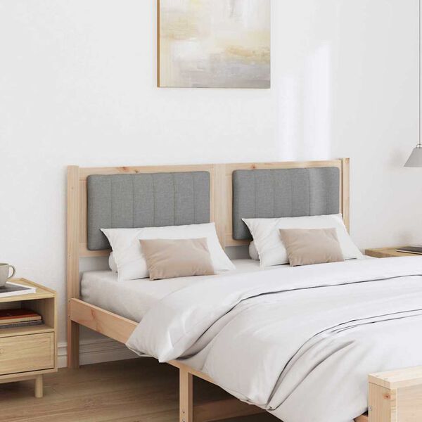 vidaXL Gepolstertes Kopfteil Braun 135 cm Massives Kiefernholz