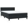 vidaXL Boxspringbett mit Matratze & LED Schwarz 140x210 cm Samt