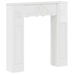 vidaXL Kaminumrandung Hochglanz Wei&szlig; 102 x 20 x 102 cm Holzwerkstoff
