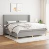 vidaXL Boxspringbett mit Matratze Hellgrau 200x200 cm Stoff