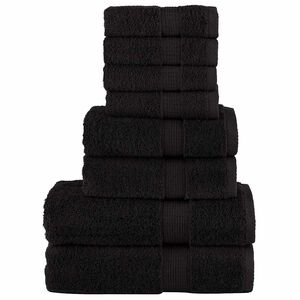 vidaXL 8 tlg. Premium-Handtuch-Set SOLUND Schwarz 600 g/m&sup2;