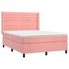 vidaXL Boxspringbett mit Matratze Rosa 140x200 cm Samt