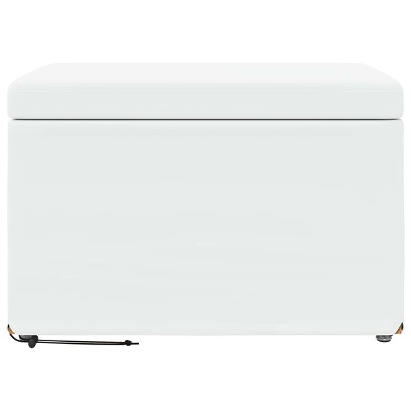 vidaXL Hocker Wei&szlig; 61 x 41 x 40 cm Kunstleder und Engineering Holz