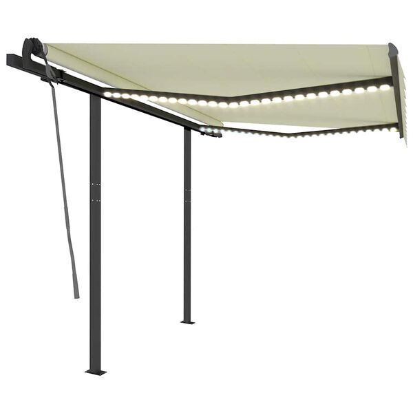 vidaXL Markise Manuell Einziehbar mit LED 3,5x2,5 m Creme