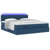 vidaXL Ottoman-Bett mit Matratzen & LEDs Blau 200x200 cm Stoff