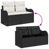 vidaXL Garten-Sofa-Set mit Kissen mit Kissen 10 pcs Schwarz und Creme