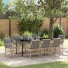 vidaXL Garten Essgruppe mit Kissen 9 pcs Beige Poly-Rattan