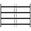 vidaXL Fenstergitter Schwarz 75,5 x 60 cm Pulverbeschichteter Stahl