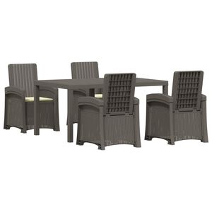 vidaXL Garten Essgruppe 5 stk. Hellgrau und Creme PP