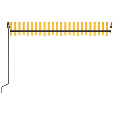 vidaXL Markise Manuell Einziehbar mit LED 450x300 cm Gelb und Weiß