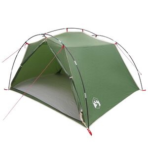 vidaXL Tunnelzelt 4 Personen Gr&uuml;n 185T Polyester mit PU-Beschichtung