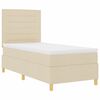 vidaXL Boxspringbett mit Matratze mit Kopfteil Creme 90 x 200 cm Stoff