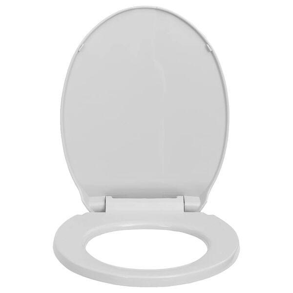 vidaXL Toilettensitz mit Absenkautomatik Hellgrau Oval