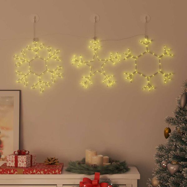 vidaXL Weihnachts-Schneeflocke mit 252 LEDs Warmes Wei&szlig; 45 x 38 cm PVC