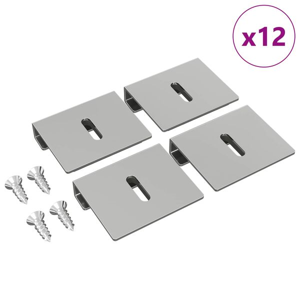 vidaXL Spiegel Halterungsbracket 12 pcs Nickel 35 x 30 x 8,3 mm Stahl