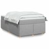 vidaXL Boxspringbett mit Matratze Hellgrau 120x200 cm Stoff