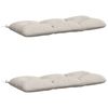 vidaXL Bankkissen VIANEN 2 stk. 100 % Polyester Wei&szlig; 120 x 50 x 12 cm