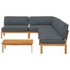 vidaXL Sofa Set mit Kissen Uni 5 pcs Anthrazit Massivholz Akazie