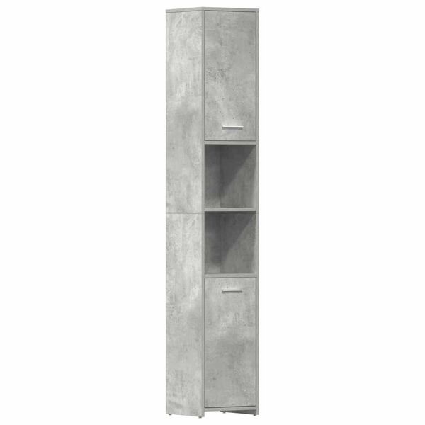 vidaXL Badezimmerschrank Betongrau 30x30x183,5 cm Holzwerkstoff