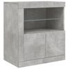 vidaXL Sideboard mit LED-Leuchten Betongrau 162x37x67 cm